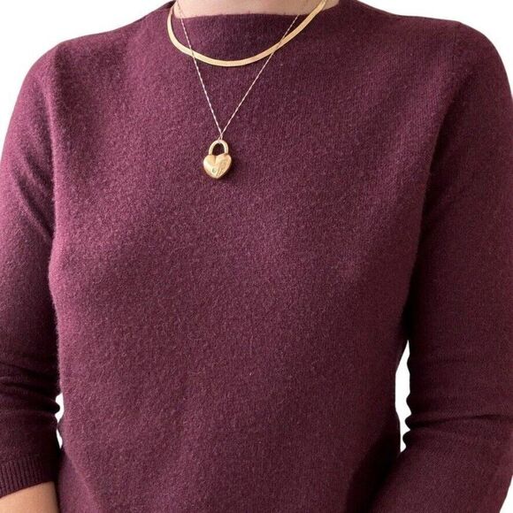 Talbots Womens Burgundy Red 100% Cashmere Preppy Soft Sweater Sz M - Picture 2 of 5